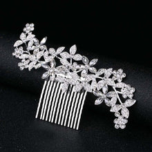 Load image into Gallery viewer, Vintage Large Floral Bridal Hair Combs-Rhinestone Crystal-European Style