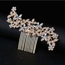 Load image into Gallery viewer, Vintage Large Floral Bridal Hair Combs-Rhinestone Crystal-European Style