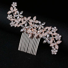 Load image into Gallery viewer, Vintage Large Floral Bridal Hair Combs-Rhinestone Crystal-European Style