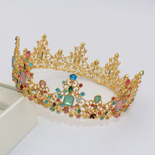 Load image into Gallery viewer, Baroque Royal Queen Crown Luminesque Crystal Rhinestones- Bride- Quinceañera