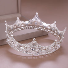 Load image into Gallery viewer, Vintage Gold or Silver Royal Crown for Bride Head Jewelry