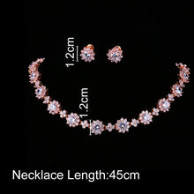 Load image into Gallery viewer, Luxury Colors Abound Cubic Zircon Crystal Bridal Jewelry Set with Necklace and Earrings