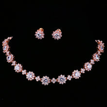 Load image into Gallery viewer, Luxury Colors Abound Cubic Zircon Crystal Bridal Jewelry Set with Necklace and Earrings