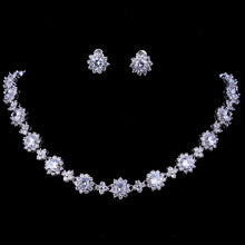 Load image into Gallery viewer, Luxury Colors Abound Cubic Zircon Crystal Bridal Jewelry Set with Necklace and Earrings