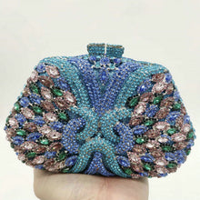 Load image into Gallery viewer, Dazzling Rhinestone Diamond Clutch Purse Evening or Wedding Bridal Purse or Your Something Blue