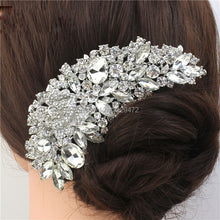 Load image into Gallery viewer, Vintage Large Floral Bridal Hair Combs-Rhinestone Crystal-European Style