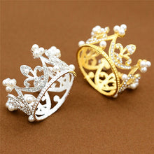 Load image into Gallery viewer, Small Size Pearl Crystal Tiara Mini Crown for Baby-Hair Accessories Jewelry