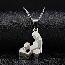 Load image into Gallery viewer, Mom Daughter Stainless Steel Chain Necklace Silver Color Necklaces Pendants Jewelry Mother's Day Christmas Gift