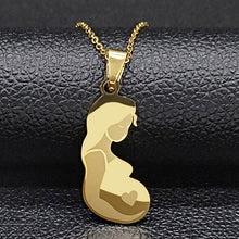 Load image into Gallery viewer, Mom Daughter Stainless Steel Chain Necklace Silver Color Necklaces Pendants Jewelry Mother's Day Christmas Gift