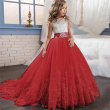 Load image into Gallery viewer, Lacey Junior Bridesmaids Dresses for Young Girls - 6-14 years old - Tulle Lace Flower Girl Dress Party Bridesmaid Dress