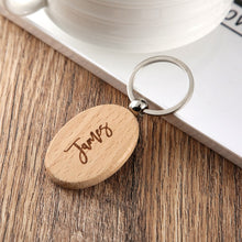 Load image into Gallery viewer, Personalized Wood Heart Key Chain Custom Gifts for wedding gift Custom Engraved wedding names Wood Key Chain