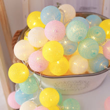 Load image into Gallery viewer, Garland String Lights 20 LED Cotton Ball Fairy Lighting Strings for Holiday Christmas Party Wedding Romantic Decorations Lights