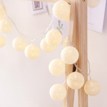 Load image into Gallery viewer, Garland String Lights 20 LED Cotton Ball Fairy Lighting Strings for Holiday Christmas Party Wedding Romantic Decorations Lights