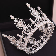 Load image into Gallery viewer, Round Baroque-Fit for a Queen Rhinestone Crystal Bridal Crown-QuinceTiara