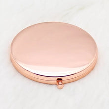 Load image into Gallery viewer, Personalized Bridesmaid Gift Simple Metal Compact Makeup Mirror Portable Double-Sided Folding Mirror Wedding and Christmas Gift