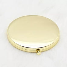 Load image into Gallery viewer, Personalized Bridesmaid Gift Simple Metal Compact Makeup Mirror Portable Double-Sided Folding Mirror Wedding and Christmas Gift