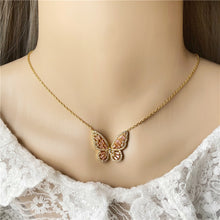 Load image into Gallery viewer, Butterfly Jewelry Sets - Necklaces and Luxury Cubic Zircon CZ Stud Earrings