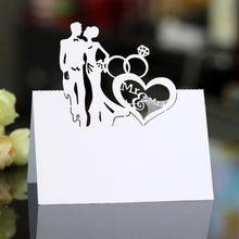 Load image into Gallery viewer, 50pcs White Lace Name Place Cards Wedding Decoration Table Decor Table Name Message Greeting Card Baby Shower Party Supplies