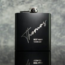 Load image into Gallery viewer, Personalized 6oz Pocket Portable Stainless Steel Flask Groomsmen Gift