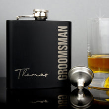 Load image into Gallery viewer, Personalized 6oz Pocket Portable Stainless Steel Flask Groomsmen Gift