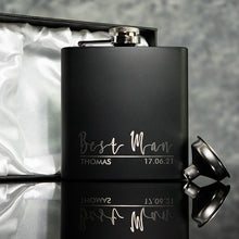 Load image into Gallery viewer, Personalized 6oz Pocket Portable Stainless Steel Flask Groomsmen Gift