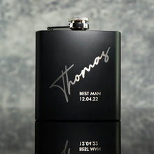 Load image into Gallery viewer, Personalized 6oz Pocket Portable Stainless Steel Flask Groomsmen Gift