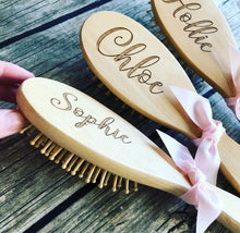Load image into Gallery viewer, Personalized Baby Hair Brush Baby Shower Gift Care Kids Massage Baby Kit Newborn Keepsake New Mom Gift