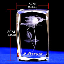 Load image into Gallery viewer, Laser Personalized Square Crystal Photo Cube with Custom Picture and or Text