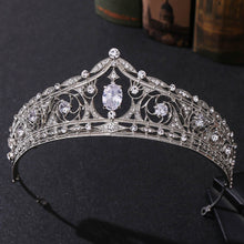Load image into Gallery viewer, Baroque Luxury Geometric Pattern Rhinestone Crystal Bridal Tiara-Crown