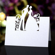 Load image into Gallery viewer, 50pcs White Lace Name Place Cards Wedding Decoration Table Decor Table Name Message Greeting Card Baby Shower Party Supplies