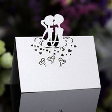 Load image into Gallery viewer, 50pcs White Lace Name Place Cards Wedding Decoration Table Decor Table Name Message Greeting Card Baby Shower Party Supplies
