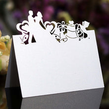 Load image into Gallery viewer, 50pcs White Lace Name Place Cards Wedding Decoration Table Decor Table Name Message Greeting Card Baby Shower Party Supplies