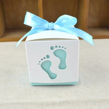 Load image into Gallery viewer, 20/50/100pcs Footprint Candy Favor Box-Baby Shower-Party Favor Boxes- Baptism Container Gift Box