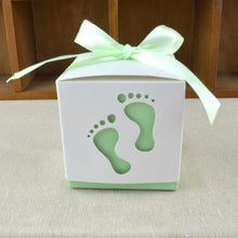 Load image into Gallery viewer, 20/50/100pcs Footprint Candy Favor Box-Baby Shower-Party Favor Boxes- Baptism Container Gift Box