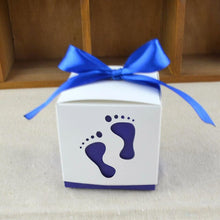 Load image into Gallery viewer, 20/50/100pcs Footprint Candy Favor Box-Baby Shower-Party Favor Boxes- Baptism Container Gift Box