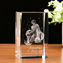 Load image into Gallery viewer, Laser Personalized Square Crystal Photo Cube with Custom Picture and or Text