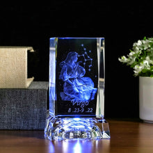 Load image into Gallery viewer, Laser Personalized Square Crystal Photo Cube with Custom Picture and or Text