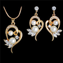 Load image into Gallery viewer, Simulated Pearl Jewelry Necklace-Earring Sets Fashion Gold or Silver-Women Wedding Jewelry