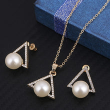 Load image into Gallery viewer, Simulated Pearl Jewelry Necklace-Earring Sets Fashion Gold or Silver-Women Wedding Jewelry