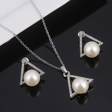 Load image into Gallery viewer, Simulated Pearl Jewelry Necklace-Earring Sets Fashion Gold or Silver-Women Wedding Jewelry