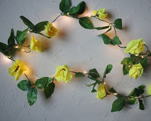 Load image into Gallery viewer, 2.4M Rose Flower Decorative Garland Battery Copper LED Fairy String Lights for Christmas Wedding Decoration Party event