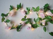 Load image into Gallery viewer, 2.4M Rose Flower Decorative Garland Battery Copper LED Fairy String Lights for Christmas Wedding Decoration Party event