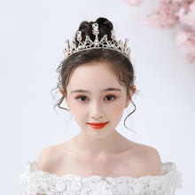 Load image into Gallery viewer, Fashionable Crystal Crowns For Kids - Tiaras for Little Girls - Gold or Silver Color