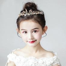 Load image into Gallery viewer, Fashionable Crystal Crowns For Kids - Tiaras for Little Girls - Gold or Silver Color