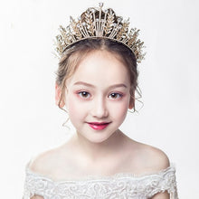 Load image into Gallery viewer, Fashionable Crystal Crowns For Kids - Tiaras for Little Girls - Gold or Silver Color