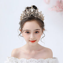 Load image into Gallery viewer, Fashionable Crystal Crowns For Kids - Tiaras for Little Girls - Gold or Silver Color