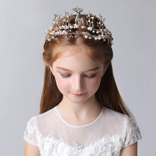 Load image into Gallery viewer, Fashionable Crystal Crowns For Kids - Tiaras for Little Girls - Gold or Silver Color