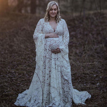 Load image into Gallery viewer, Boho Style Lace Maternity Gown- Dress For Photography Session