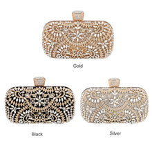 Load image into Gallery viewer, Diamond Evening Clutch Bag For Wedding-with Chain and Metal Handle-Clutch Purse