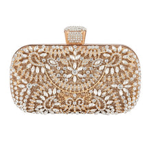 Load image into Gallery viewer, Diamond Evening Clutch Bag For Wedding-with Chain and Metal Handle-Clutch Purse
